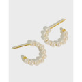 A37603 s925 sterling silver simple geometric circle stud earrings elegant earrings