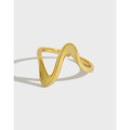 A37621 s925 sterling silver simple wide weave unique ring