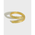 A33385 s925 sterling silver irregular gold silver doublelayer adjustable ring