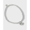 A36511 s925 sterling silver charm simple beaded charm bracelet