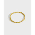 A37595 s925 sterling silver minimalist twist unique ring