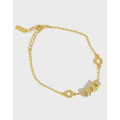 A36520 s925 sterling silver charm simple chic cubiczirconia charm bracelet
