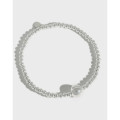 A36519 s925 sterling silver charm simple handmade silver beaded3mm bead silver charm bracelet