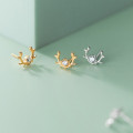A37089 s925 sterling silver christmas simple chic rhinestone deer earrings