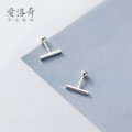 A37075 s925 sterling silver simple bar earrings