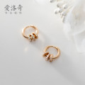 A37092 s925 sterling silver trendy rhinestone geometric circle earrings