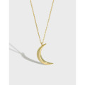 A31509 simple moon s925 sterling silver necklace