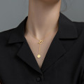 A45383 s925 silver simple initial elegant square geometric necklace