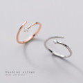 A37007 s925 sterling silver chic rhinestone adjustable sweet ring