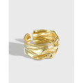 A33397 irregular wrinkleds925 sterling silver silver ring