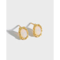 A33089 quality geometric ovals925 sterling silver earrings