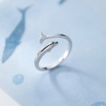 A37004 s925 sterling silver rhinestone dolphin ring