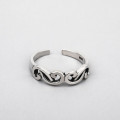 A32476 s925 sterling silver crown simple silver vintage ring
