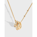 A32957 s925 sterling silver fashion minimalist geometric necklace