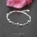 A35184 925 sterling silver charm lady sweet stars starfish charm bracelet