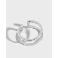 A32544 simple doublelayers925 sterling silver knuckle ring