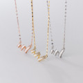 A31066 s925 sterling silver fashion chic rhinestone spiral necklace