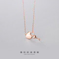 A31036 s925 sterling silver unique sweet heart key necklace
