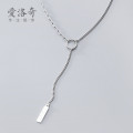 A31063 s925 sterling silver fashion vintage letter square necklace
