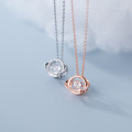 A31126 s925 sterling silver ball necklace