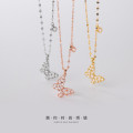 A31069 s925 sterling silver chic sparkling butterfly necklace