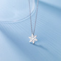 A31070 s925 sterling silver trendy snowflake sweet necklace