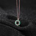 A31149 s925 sterling silver trendy rhinestone circle necklace