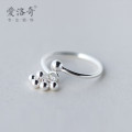 A36282 s925 sterling silver chic tassel silver ball ring