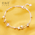 A35171 s925 sterling silver charm stars charm bracelet