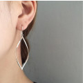 S11205 women 925 sterling silver long tassel double earrings leaf fashion silver dangle earrings