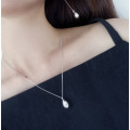 S11135 s925 sterling silver teardrop lnecklace women simple style pendant