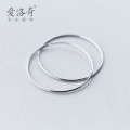 A42895 s925 silver hoop big dangle earrings