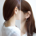 S11257 925 sterling silver ball U shape earrings