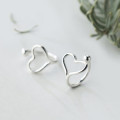 A44363 s925 silver stud fashion simple heart clipon elegant piercing earrings