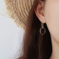 S11289 S925 sterling silver minimalist geometric circle stud string