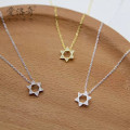 A34037 s925 sterling silver pendant rhinestone hexagram pendant unique geometric necklace