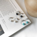 S11119 sterling silver stud 925fashion silver double turquoise stud