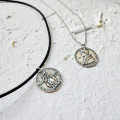 A31382 925 sterling silver vintage head necklace
