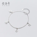 A35186 s925 sterling silver charm trendy hollowed star charm bracelet