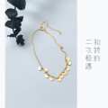 A36449 s925 sterling silver charm simple gold plate charm bracelet