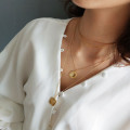 A31378 fashion 925 sterling silver geometric heart print necklace