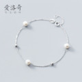 A36117 s925 sterling silver fashion simple charm bracelet