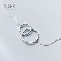 A35216 s925 sterling silver pendant fashion sweet big small circle necklace