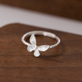 A44463 s925 sterling silver trendy sweet dainty bar stripe butterfly ring