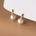 A38049 s925 sterling silver pearl stud grade elegant earrings