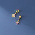 A31640 s925 sterling silver rhinestone cute simple shor earrings