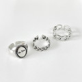 A32470 s925 sterling silver bigN imitation unique adjustable silver ring