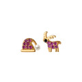 A44857 sterling silver stud sweet symmetric rhinestone deer christmas earrings