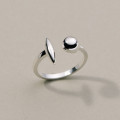A39316 s925 sterling silver ball adjustable design ring
