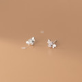 A33819 s925 sterling silver simple fashion rhinestone bee earrings